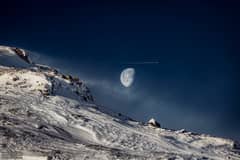Preview of Gibbous Moon beyond Swedish Mountain