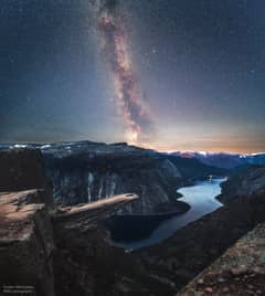 Preview of Milky Way over Troll's Tongue