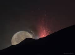 Preview of Moon behind Lava Fountain
