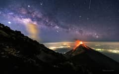Preview of A Volcano of Fire under a Milky Way of Stars