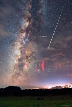 Preview of Perseid Meteor, Red Sprites, and Nova RS Ophiuchus