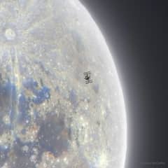 Preview of Space Station Silhouette on the Moon