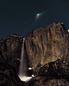 Preview of Comet ZTF over Yosemite Falls