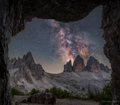 Preview of Milky Way Behind Three Merlons