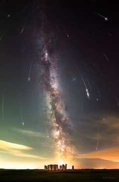 Preview of Perseid Meteors over Stonehenge