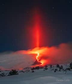 Preview of Light Pillar over Erupting Etna