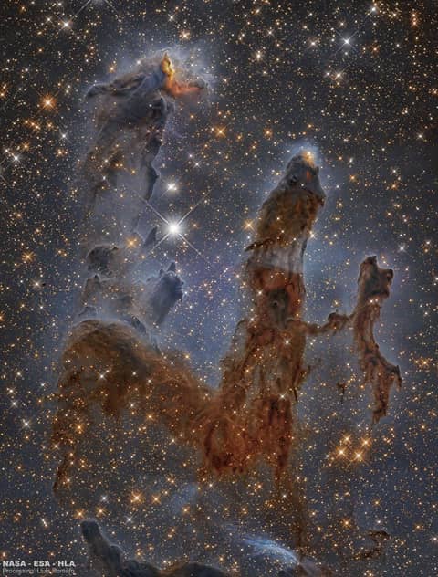 Eagle Nebula Pillars in Infrared from Hubble