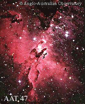M16: Dust and an Open Cluster