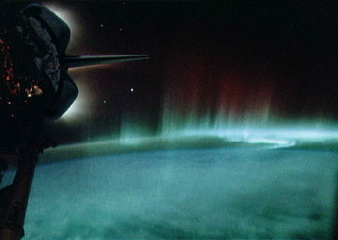 Southern Lights and Shuttle Glow