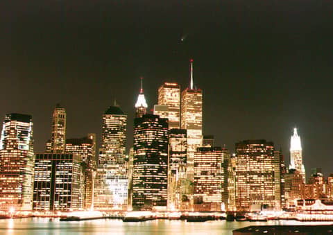 Comet Hale-Bopp Over New York City