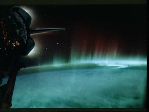 Southern Lights and Shuttle Glow