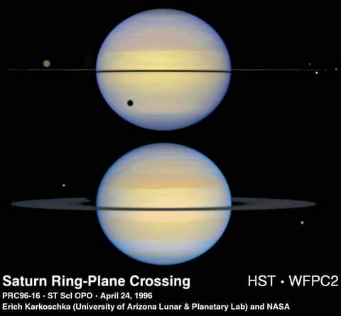 Saturn's Rings Seen Sideways