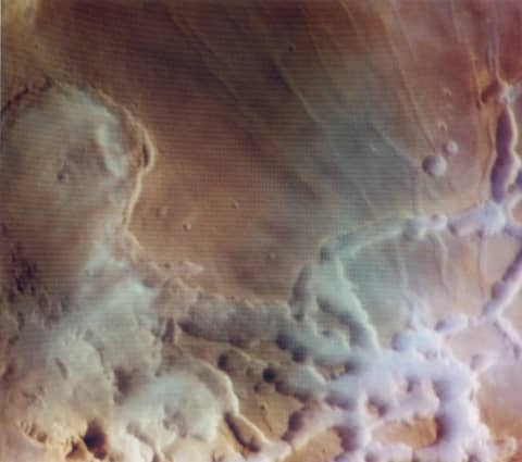 Colorful Water Clouds Over Mars