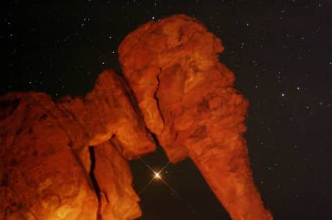 Mars Rising Behind Elephant Rock