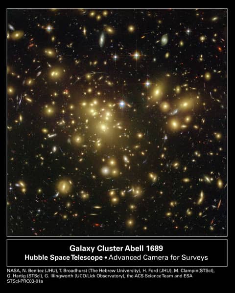 Abell 1689 Warps Space