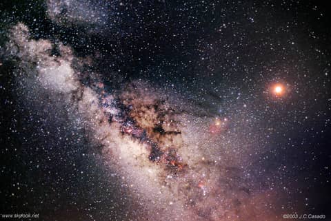 The Milky Way Behind an Eclipsed Moon