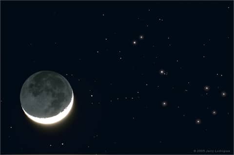 April's Moon and the Pleiades