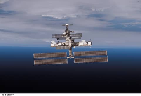 The International Space Station on the Horizon