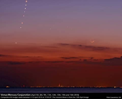 Venus, Mercury, and Moon