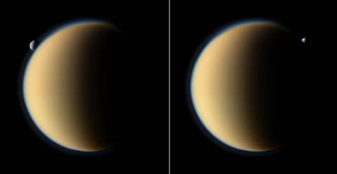 Tethys Behind Titan