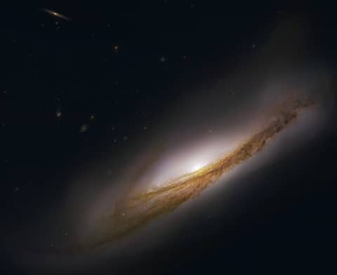 Spiral Galaxy NGC 3190 Almost Sideways