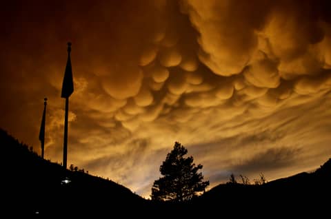 Mammatus Clouds Over Olympic Valley