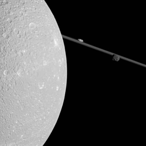 A Close Pass of Saturn's Moon Dione