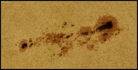 Large Sunspots Now Crossing the Sun