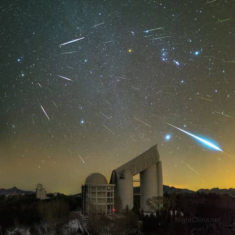 Geminid Meteors over Xinglong Observatory