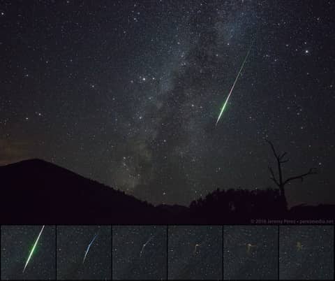 Perseid Fireball at Sunset Crater