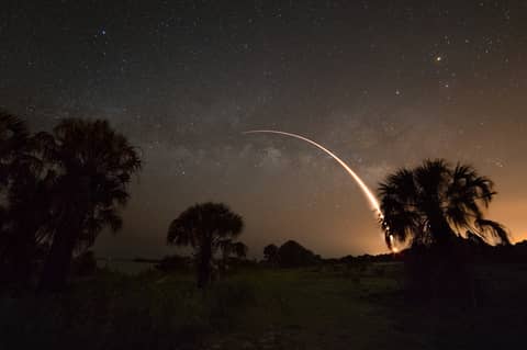 Falcon 9 and Milky Way