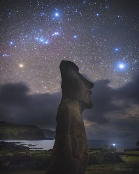 Orion above Easter Island