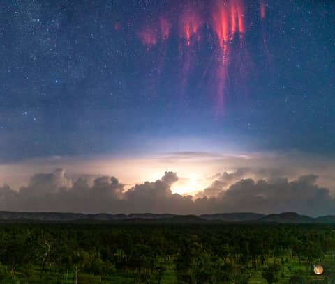 Red Sprite Lightning over Kununurra
