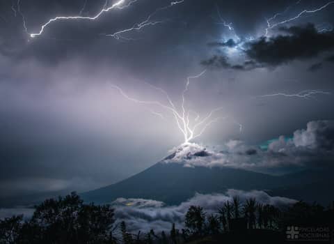 Lightning over the Volcano of Water