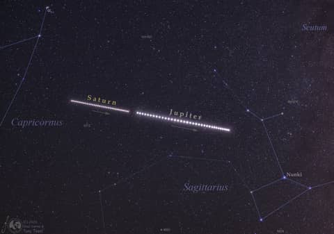 Saturn and Jupiter in Summer 2020