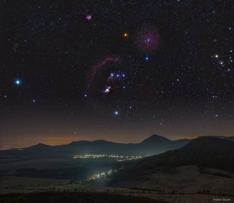 Orion over the Central Bohemian Highlands