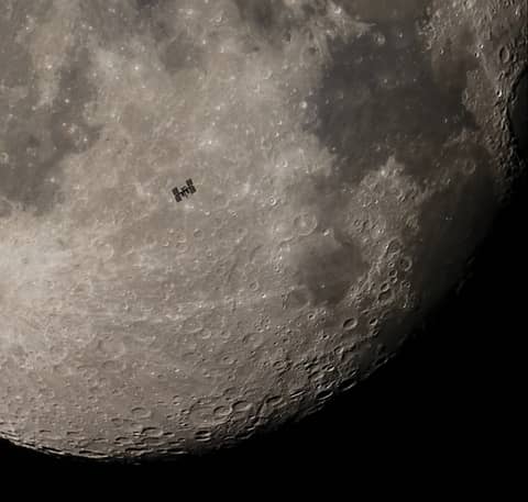 Moon over ISS