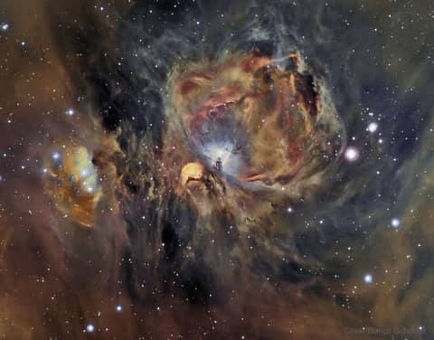 Orion Nebula in Oxygen, Hydrogen, and Sulfur