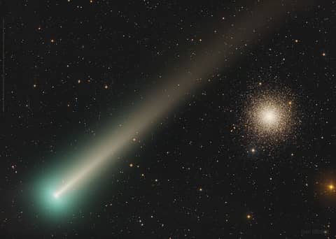 Comet Leonard Before Star Cluster M3