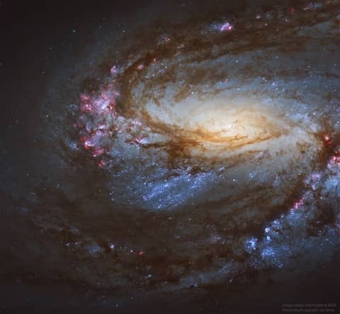 Spiral Galaxy M66 from Hubble