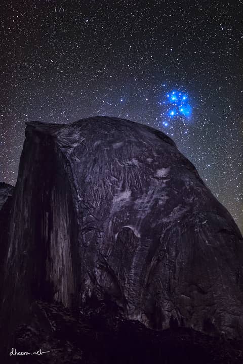 Pleiades over Half Dome