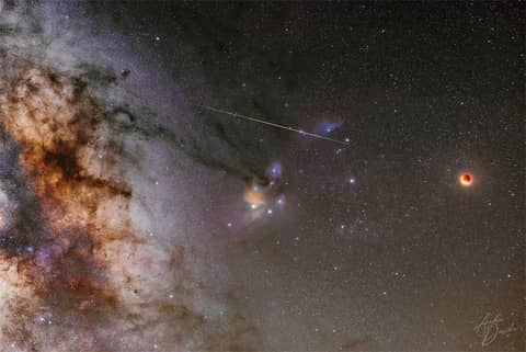 A Deep Sky Behind an Eclipsed Moon
