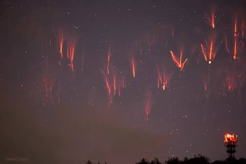 Red Sprite Lightning over the Czech Republic