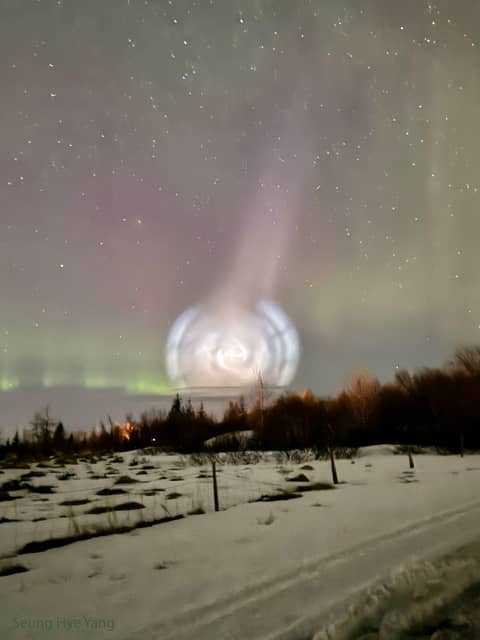 A Galaxy-Shaped Rocket Exhaust Spiral