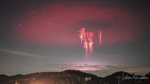 Red Sprites and Circular Elves Lightning over Italy