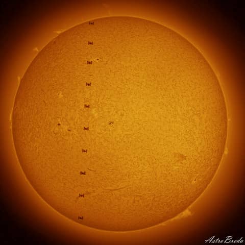 International Space Station Crosses the Sun