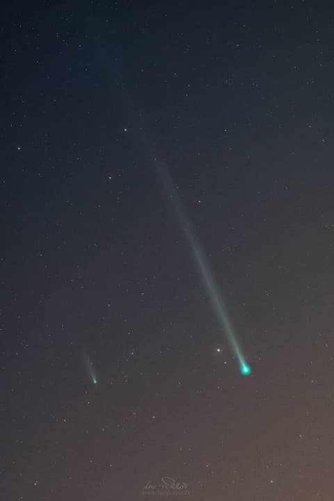Two Camera Comets in One Sky