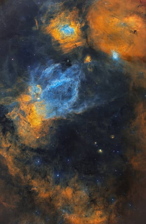 The Claw and Bubble Nebulae
