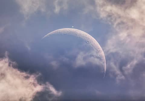Daytime Moon Meets Evening Star