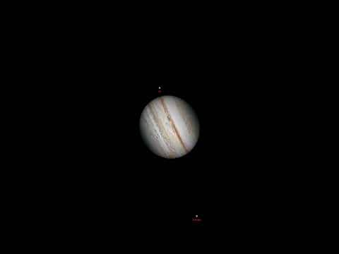 Jupiter Rotates as Moons Orbit